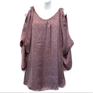 Luxe Apothetique Cold Shoulder Animal Print Blouse